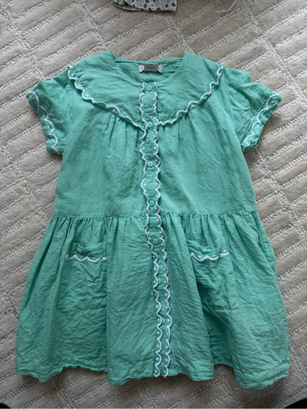 Mint Green Ruffled Button-Front Dress